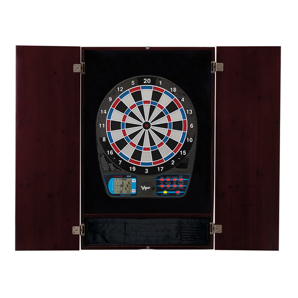 Viper Metropolitan Mahogany Soft Tip Dartboard Cabinet and Viper 787 Electronic Dartboard