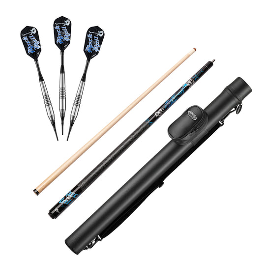 Viper Underground Rock & Roll Soft Tip Darts 18 Grams, Viper Underground Rock & Roll Cue, and Casemaster Q-Vault Supreme Black Cue Case